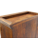 Antique Scrolling Wood & Glass Hinge Front 4-Level Wall Display Cabinet