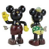 Complete Set of Schylling Tin Litho Wind-Up Mickey Mouse and Friends Retro Toy Collection with Boxes
