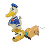 Complete Set of Schylling Tin Litho Wind-Up Mickey Mouse and Friends Retro Toy Collection with Boxes