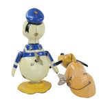 Complete Set of Schylling Tin Litho Wind-Up Mickey Mouse and Friends Retro Toy Collection with Boxes