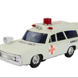 Model ambulance toy car on a white background