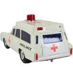 Model ambulance toy on a white background