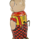 Vintage 1940's J. Chein Tin Litho Wind-Up Toy Pig (Wind-Up Not Properly Working)