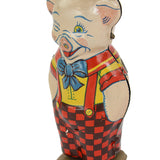 Vintage 1940's J. Chein Tin Litho Wind-Up Toy Pig (Wind-Up Not Properly Working)
