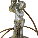 Decorative lamp with cherub holding a cornucopia on a white background