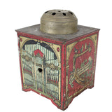 German Antique Tin Litho Hand Crank Music Box