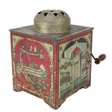 German Antique Tin Litho Hand Crank Music Box