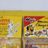 1950's Bag O' Tricks Original Retail Store Card Display with 6 Trick Items of 6 Each