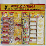 1950's Bag O' Tricks Original Retail Store Card Display with 6 Trick Items of 6 Each