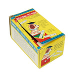 Vintage educational toy packaging with colorful graphics on a white background