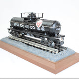 1994 Conoco Riveted Single Dome Tank Car Bank (Model Of 1934 Railroad Car) with Track & Plaque