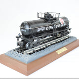 1994 Conoco Riveted Single Dome Tank Car Bank (Model Of 1934 Railroad Car) with Track & Plaque