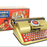 1950's Berwin Gold Tin-Litho Children's Typewriter with Box