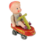 1950's - Early 1960's Japanese Tin Litho Wind-Up Cart with Celluloid Figure