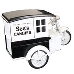 Model of a See's Candies candy truck on a black background