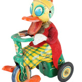 Vintage 1950's Alps (Japan) Tin-Litho Friction Drive Duck Riding a Tricycle