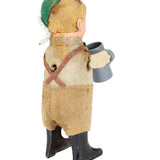 1920's - 1930's Schuco Wind-Up Beer Drinking Boy with Felt Outfit