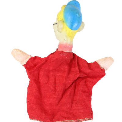 Red dress with colorful shoes on a white background