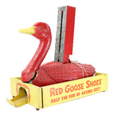 1960 Red Goose Shoes Working Large Golden Egg Dispenser, Signage & Golden Eggs