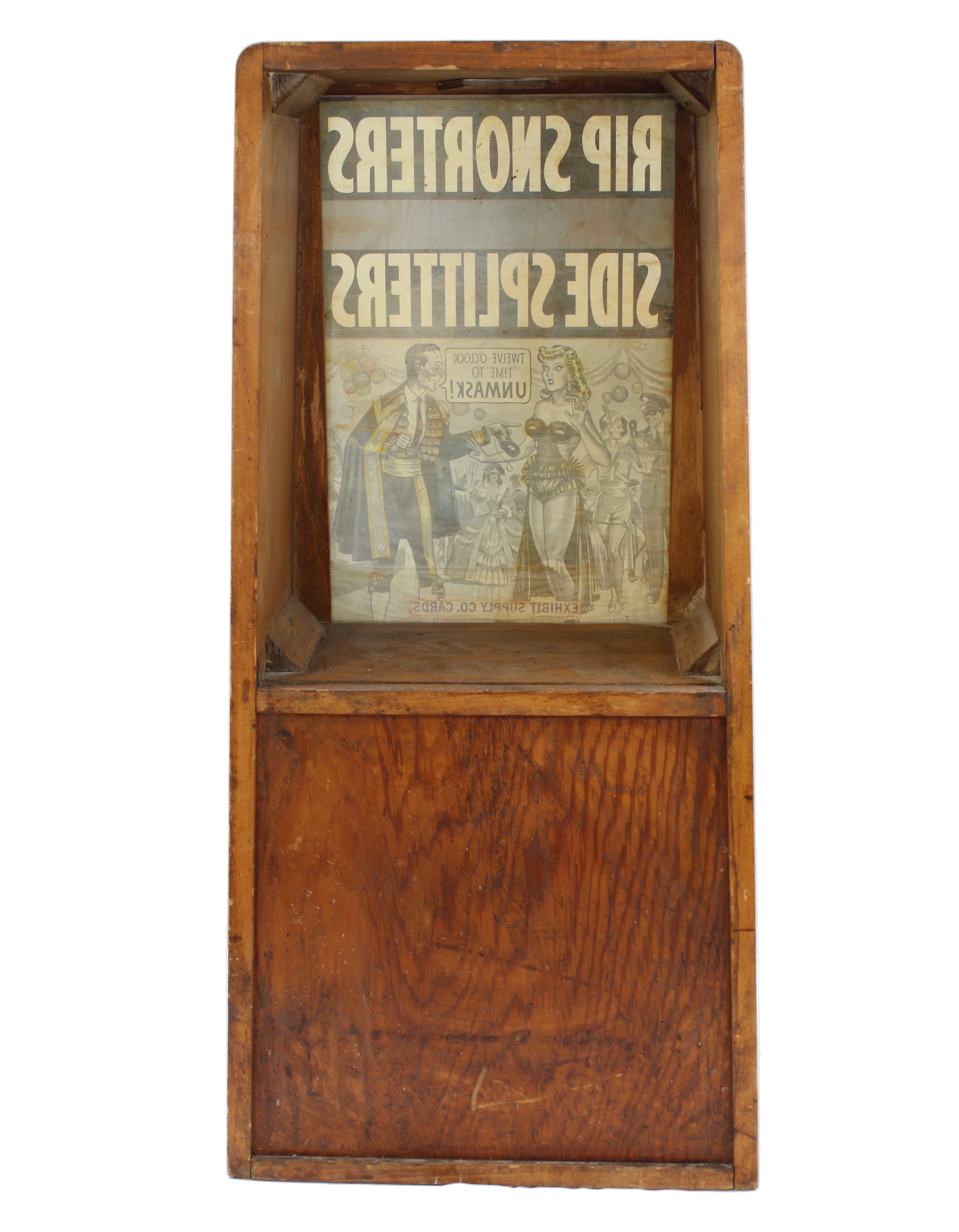 Wooden box with a vintage newspaper inside on a white background