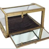 Antique Large Curved Glass Countertop Display Case