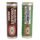 2 - 1920's Beech-Nut Metal Tubes of Chocolate Drops & Lister-Mints