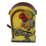 1930’s German Saulheimer Straus Monkey & Parrot Tin Litho Mechanical Bank