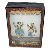 Rare Early 1900’s French Dancing Paper Figures Mechanical Box Toy