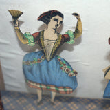 Rare Early 1900’s French Dancing Paper Figures Mechanical Box Toy