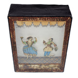 Rare Early 1900’s French Dancing Paper Figures Mechanical Box Toy