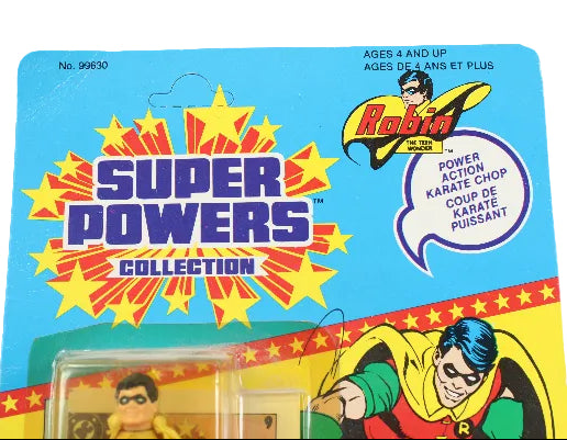 Super Powers Collection toy figure packaging with superhero design