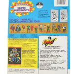 Vintage toy packaging with colorful graphics and text on a white background