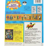 Vintage toy packaging with colorful graphics and text on a white background