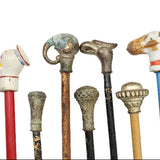 12 - Antique Carnival Canes with Figurine & Decorative Heads