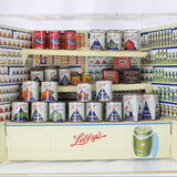 Very Rare 1923 Libby's Grocery Store with Display Counter & 24 Antique Cans Placed in Custom Plexiglass Case