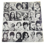 Vintage photo album page with black and white portraits of women