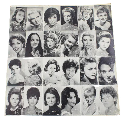 Vintage photo album page with black and white portraits of women