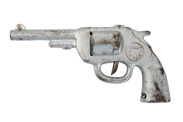 Vintage revolver on a white background