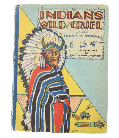 Vintage book cover with Native American design and text on a white background