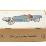 Mint Paya Vintage Toy Ref #970 of a 1930 Bugatti (Handsome Tin Litho with Wind-up) and Box
