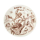 Decorative plate with a historical illustration of Davy Crockett on a white background