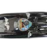 Vintage toy car with detailed design on a white background