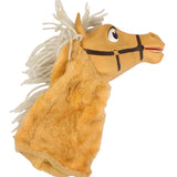 Plush horse toy on a white background