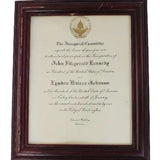 Framed John F. Kennedy & Lyndon Johnson 1961 Official Presidential Inaugural Invitation
