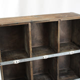 Antique Wood Motel Message/Mail/Key Drop Box with Metal Room Numbers