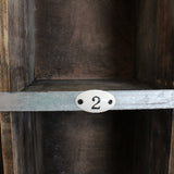 Antique Wood Motel Message/Mail/Key Drop Box with Metal Room Numbers