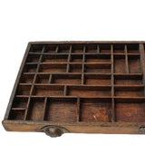 Antique Wood Printer Tray Drawer or Wall Rack