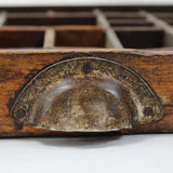 Antique Wood Printer Tray Drawer or Wall Rack