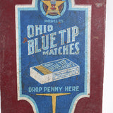 Antique Columbus Vending Ohio Blue Tip Box Matches 1¢ Vending Machine