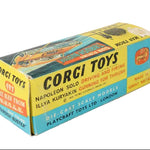 Corgi Toys packaging with colorful design on a white background